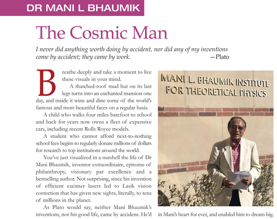 Dr. Mani L. Bhaumik - The Cosmic Man